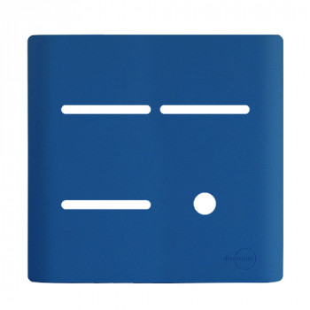 Placa p/ 3 Interruptores + furo 4x4 - Novara Azul Fosco